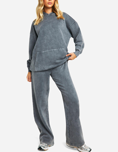 Abbigliamento Athleisure Personalizzato <span class=keywords><strong>per</strong></span> Donne, <span class=keywords><strong>Tuta</strong></span> in Spugna Francese 100% Cotone con Lavaggio Vintage, Completi e Blazer <span class=keywords><strong>da</strong></span> <span class=keywords><strong>Donna</strong></span> (Modello Precedente) - Product Image 1