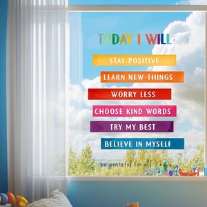 Autocollants muraux décoratifs amovibles et imperméables, en blocs de peinture aquarelle colorés, avec des phrases courtes inspirantes, pour <span class=keywords><strong>la</strong></span> vente en gros transfrontalière - Product Image 3