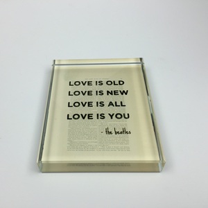 Unique Glass Crafts Color Print Souvenirs Crystal Book Paperweight Valentines Day Gift