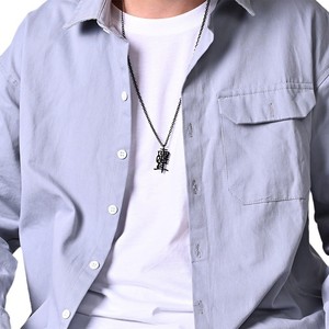Colgante de amuleto taoísta de estilo chino, collar de acero inoxidable, diseño geométrico con patrón auspicioso unisex K PT278 - Product Image 2
