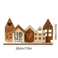 Ornement de maison en bois de style européen OneMax, fait main, décoration d'intérieur, cadeau pour le salon et la chambre, présentation sur table