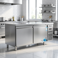Congélateur commercial sous comptoir de 1,8 m en acier inoxydable, plan de travail réfrigéré, vitrine congélateur pour magasin