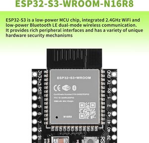 Carte de développement <span class=keywords><strong>ESP</strong></span>-WROOM-32 ESP32 <span class=keywords><strong>ESP</strong></span>-<span class=keywords><strong>32S</strong></span>, WiFi double mode 2,4 GHz + Bluetooth, processeur microcontrôleur double cœur intégré - Product Image 3