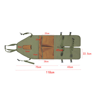 Garden Tool Apron Extra Long Multi Pocket Oxford Cloth Color Blocked Green Khaki Brown Antifouling For Horticulture Use - Product Image 5