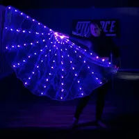 Drapeaux LED de danse du ventre, drapeau lumineux en demi-cercle pour la danse de louange, accessoires de scène pour spectacles, bars, clubs et festivals
