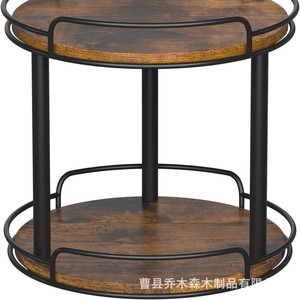 Étagère de rangement de cuisine rotative en bois à double couche, étagère de bureau domestique, boîte de rangement pour épices en bois - Product Image 5