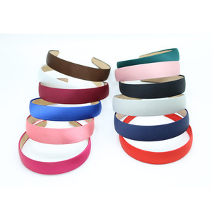 Bandeau <span class=keywords><strong>plat</strong></span> en satin coloré de 2.5cm de large pour les accessoires de cheveux de mode pour femmes avec bandeaux pour filles unies - Product Image 3
