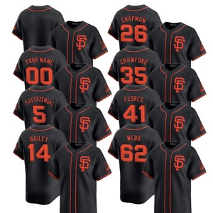 Pantalones Cortos de Béisbol Unisex San Francisco 2025, Personalizados con Logotipos Bordados, 100% Poliéster, Secado Rápido, Transpirables, Negros - Product Image 2