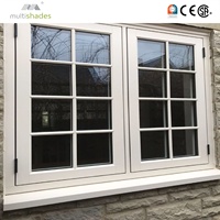 Ventana Abatible de Aluminio con Doble Acristalamiento Templado Multishades NFRC CA Título 24, Eficiente Energéticamente, Resistente a Huracanes, Marco Negro