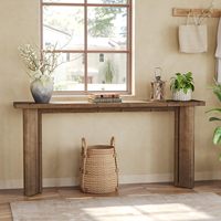 Table console en bois massif, table de canapé étroite et longue de 70.9 pouces derrière le canapé, table d'entrée de ferme pour salon, couloir