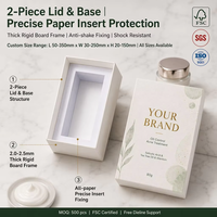 Boîte en carton rigide pour aquarelle botanique avec couvercle en feuille d'or, base OEM ODM, certifiée FSC SGS, pour emballage de parfums, soins de la peau et cosmétiques, MOQ500