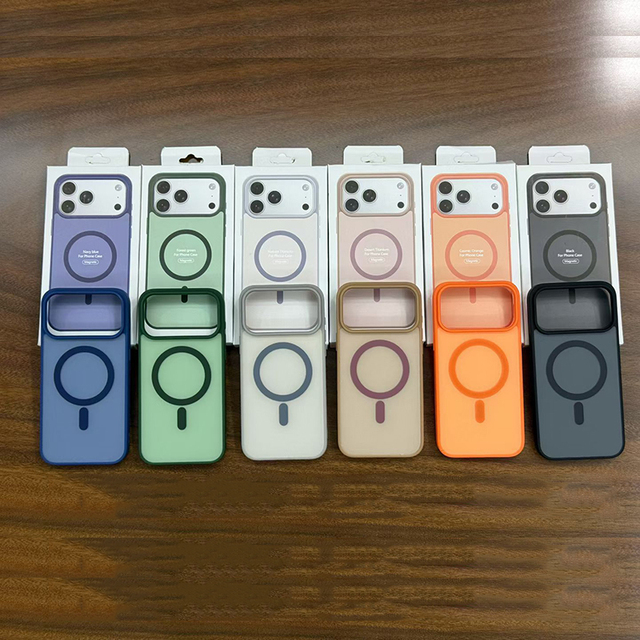 MOQ500 New Design Slim Two-tone Hybrid Magnetic Case for iPhone 17 Pro Max 15 14 13 Pro 17E Plastic Magnetic Mobile Phone Case