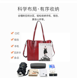 <b>Tote</b> Bags for Women Genuine Cow Leather Shoulder Crossbody Bag Fashion Large Capacity Office Handbag - Product Image 2