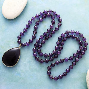 قلادات دلاية مصنوعة يدوياً من الخرز والخُرز المصنوعة يدويًا من المجوهرات الحجرية المصنوعة يدويًا الفاخرة المصنوعة يدويًا بالكريستال والطبيعية - Product Image 5