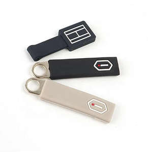 U-Meking 3D PVC Embossed <strong>Zipper</strong> Puller - Waterproof <strong>Custom</strong> Logo <strong>Pull</strong> for Luggage Bag Advertising Promotional Wholesale - Product Image 2