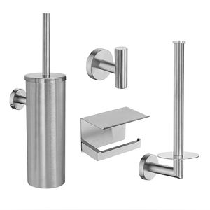 Suporte de escova de vaso sanitário, suporte de banheiro de aço inoxidável, 4 peças - Product Image 2