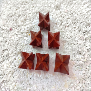 Estrella de Merkaba de Jaspe Rojo Natural, Tallado en Cristal de Ágata, 15-20mm, Gema Hecha a Mano para Reiki, Sanación, Meditación y Chakra - Product Image 1