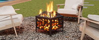 Brasero à bois en métal de 15,7 pouces avec écran anti-étincelles, foyer extérieur en acier pour patio, camping, jardin, terrasse