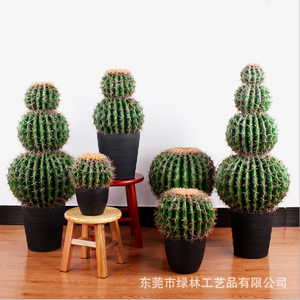 Grande <span class=keywords><strong>boule</strong></span> de <span class=keywords><strong>cactus</strong></span> artificielle en plastique Echinopsis Tubiflora Bonsaï pour décorations de mariage - Product Image 2