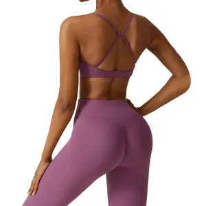 Women High Stretchy Compression Moisture Fitness Leggings and Bra Set