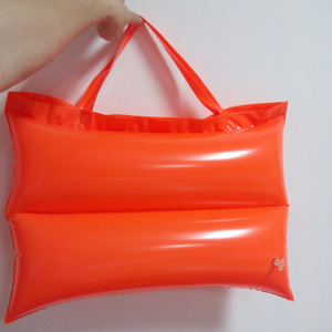 Inflatable Beach Pillow Square Red PVC Camping Outdoor Cushion 0.25mm Thickness - Product Image 4