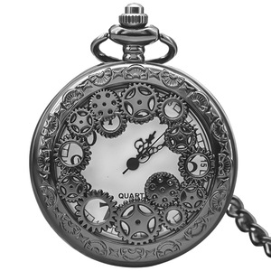 Diversi modelli catena pendente quarzo bronzo cassa orologio 47MM ingranaggio orologi da tasca cavi - Product Image 5