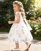 Robe de Fée en Tulle à Nœud Floral Coedody pour Fillette, Robe d'Été Smocked pour Petites Filles, Anniversaire, Mariage, Fête, 1-6 Ans