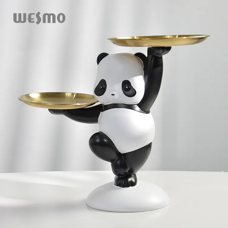 Chinesische Kung Fu Panda Harz Tiere Statue Servieren Lagerung Tablett Home Dekoration Artikel Wohnkultur nordisch