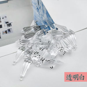 Manik-manik Akrilik Warna-warni untuk Perhiasan DIY, Manik-manik Gantung Model Tetesan Es, Liontin Batu Akrilik untuk Gaun Pesta - Product Image 5