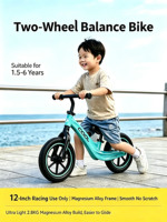 Vélo d'équilibre léger en magnésium rose, blanc, cyan, vert pour enfants, sans pédales, premier vélo pour bébé, vélo à pousser en aluminium avec guidon en T