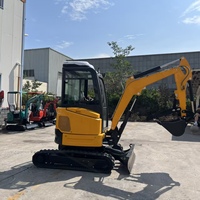 Mini-excavatrice sur chenilles de 3,5 tonnes, 3500 kg, petite machine de terrassement, chenilles en caoutchouc, excavatrice hydraulique pour travaux de construction et d'agriculture