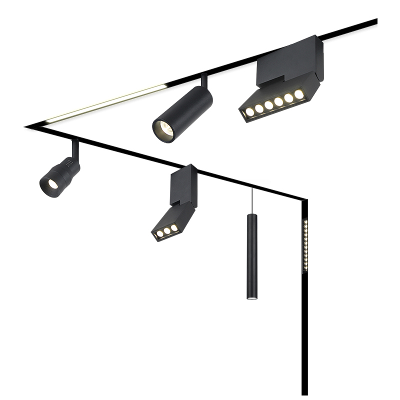 48 в линейный прожектор, поверхность, встраиваемый подвесной Магнитный Трековый светильник, светодиодная Магнитная трековая система освещения, светодиодный линейный Трековый светильник