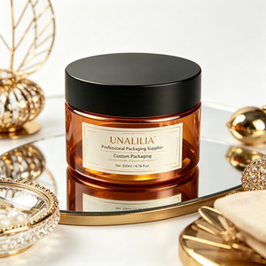 Pot rond <span class=keywords><strong>en</strong></span> PET ambré de 200 ml - Contenant <span class=keywords><strong>en</strong></span> plastique de 6,76 oz pour crème pour le visage, cire pour cheveux, <span class=keywords><strong>argile</strong></span>, emballage cosmétique - Product Image 2