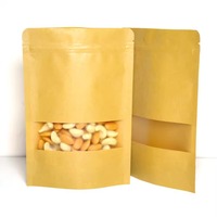 Sachets écologiques en papier kraft brun avec zip-lock pour biscuits avoine noix épices friandises pour animaux de compagnie grains de café sac