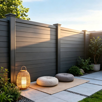 Panneau de clôture décoratif en bois WPC contemporain pour mur extérieur, 2,4 m de haut, horizontal, 1,5 m de haut (8 pieds)