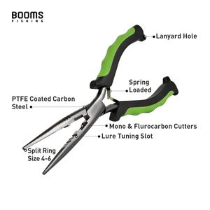 8.9in Fishing Tool Long Nose Mono Flurocarbon Line <b>Cutters</b> PTFE Coated Carbon Steel F03 Fishing Split <b>Ring</b> Pliers With Sheath - Product Image 2