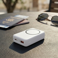 Mini batterie externe portable à affichage LED, magnétique, OEM, vente en gros, électronique, avec câble, charge rapide 20W, batterie externe sans fil 10000mAh