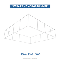Bannières suspendues carrées pour publicité de meubles, taille personnalisée, impression couleur, polyester, aluminium, légères, pour salons professionnels