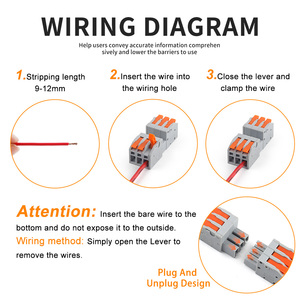 Быстрозажимные клеммные блоки DIY GO 1 вход/1 выход для проводов, пружинные соединители, вставные клеммы для кабеля - Product Image 2