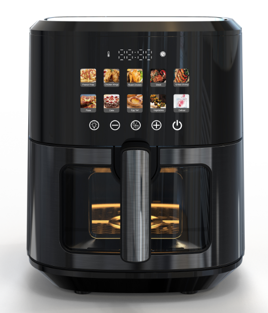 2025 Smart Air Fryer Large Size 6L 8L Pot with Window LED Display Screen Digital air Fryer Electric Deep Fryers