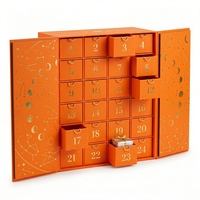 Boîte de rangement rigide haut de gamme personnalisée avec impression de marque, Calendrier de l'Avent 24 tiroirs Phases de Lune Dorées, Cadeau de luxe pour parfums et bijoux
