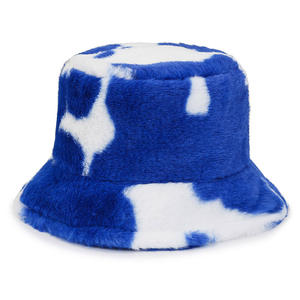 Fashion Cow Print Plush Fisherman Winter Soft Warm Casual <b>Faux</b> <b>Fur</b> Fuzzy Fluffy <b>Bucket</b> <b>Hat</b> Ski Travel Party - Product Image 6