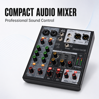 Mini-mixeur audio 4 canaux M6, interface audio USB, DSP 24 bits, Bluetooth, alimentation fantôme 48V pour studio à domicile, enregistrement et diffusion en direct