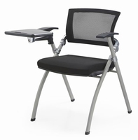 Chaise de bureau ergonomique à hauteur réglable au design moderne, chaise pliante en métal à dossier en maille pour salle de conférence, mobilier de salle de réunion
