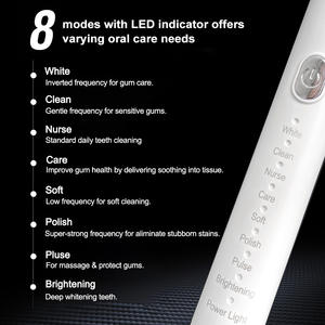 声波电动牙刷C型充电牙刷成人电子8模式电动牙刷套装美白牙刷 - Product Image 2