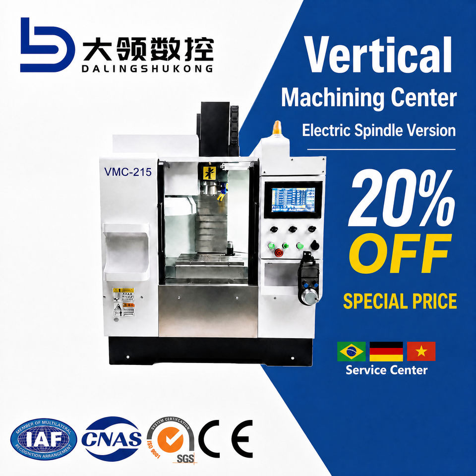 DL VMC215 Mini CNC Vertical Machining Center 3/4 Axis Electric Spindle ...
