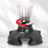 S71FC15- # I #   Canne légère en alliage d'aluminium à poignée courbée et quatre pieds pour personnes âgées et handicapées sans lumières LED