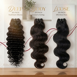 Extensions de cheveux vietnamiens 100% naturels, double trame, qualité supérieure, haut de gamme, pour boucles Pixie, effet peau, ondulations naturelles, traitement vapeur pour boucles - Product Image 2