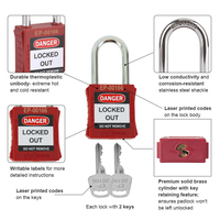 Cadenas de Consignation de Sécurité Loto à Clé Anse de 38 mm Diamètre 6 mm Kit de Verrouillage Électrique avec Étiquette Conforme aux Normes OSHA Vente en Gros