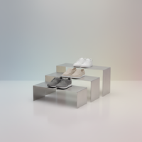 Étagère de présentation de vêtements en métal mat électroplaqué, pliable, écologique, lavable, personnalisable, chic, facile à assembler, pour boutique